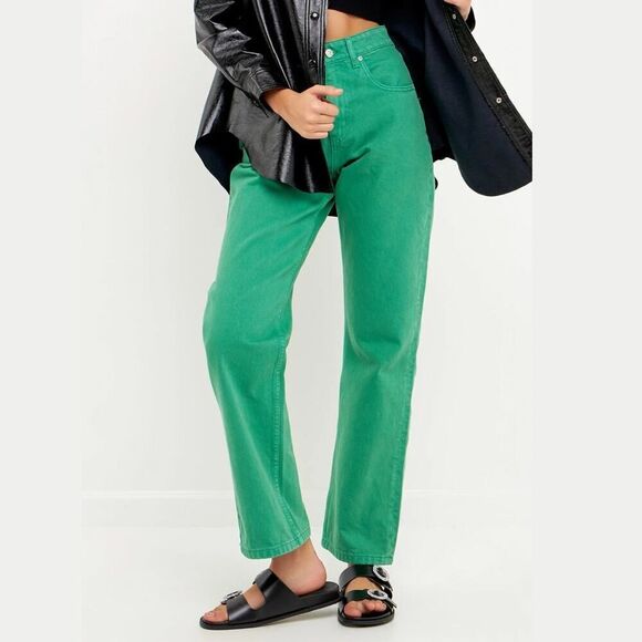 Grey Lab Green Full Length Wide Leg Jeans Size S - Picture 1 of 7